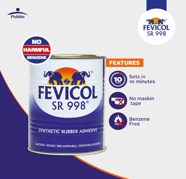 FEVICOL SR 998 IS RUBBER ADHESIVE | 5kg | Pack of 4