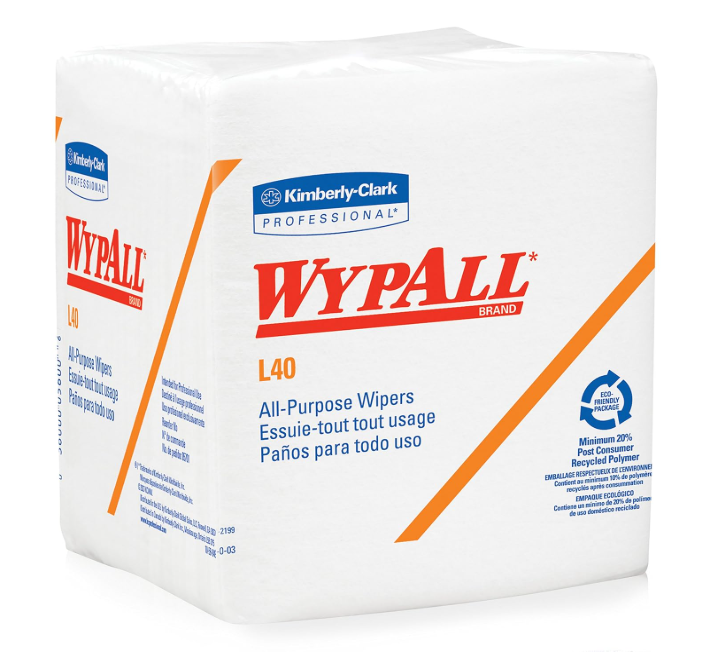 WYPALL* L40 Wipers / Quarter Fold / White / 31.7cm x 33.0, 5701 (Pack of 18)